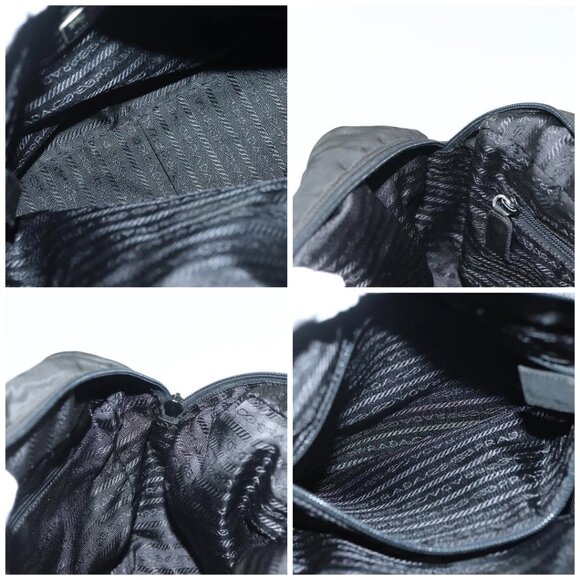 PRADA Hand Bag Nylon Black Silver Auth - Picture 16 of 16